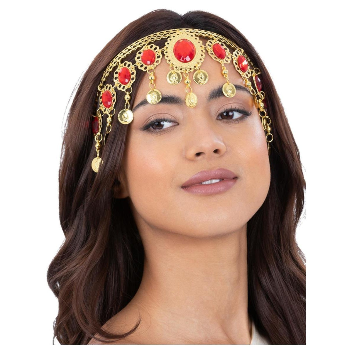 Gold-Red - Front - Smiffys Grecian Gold & Ruby Costume Headpiece