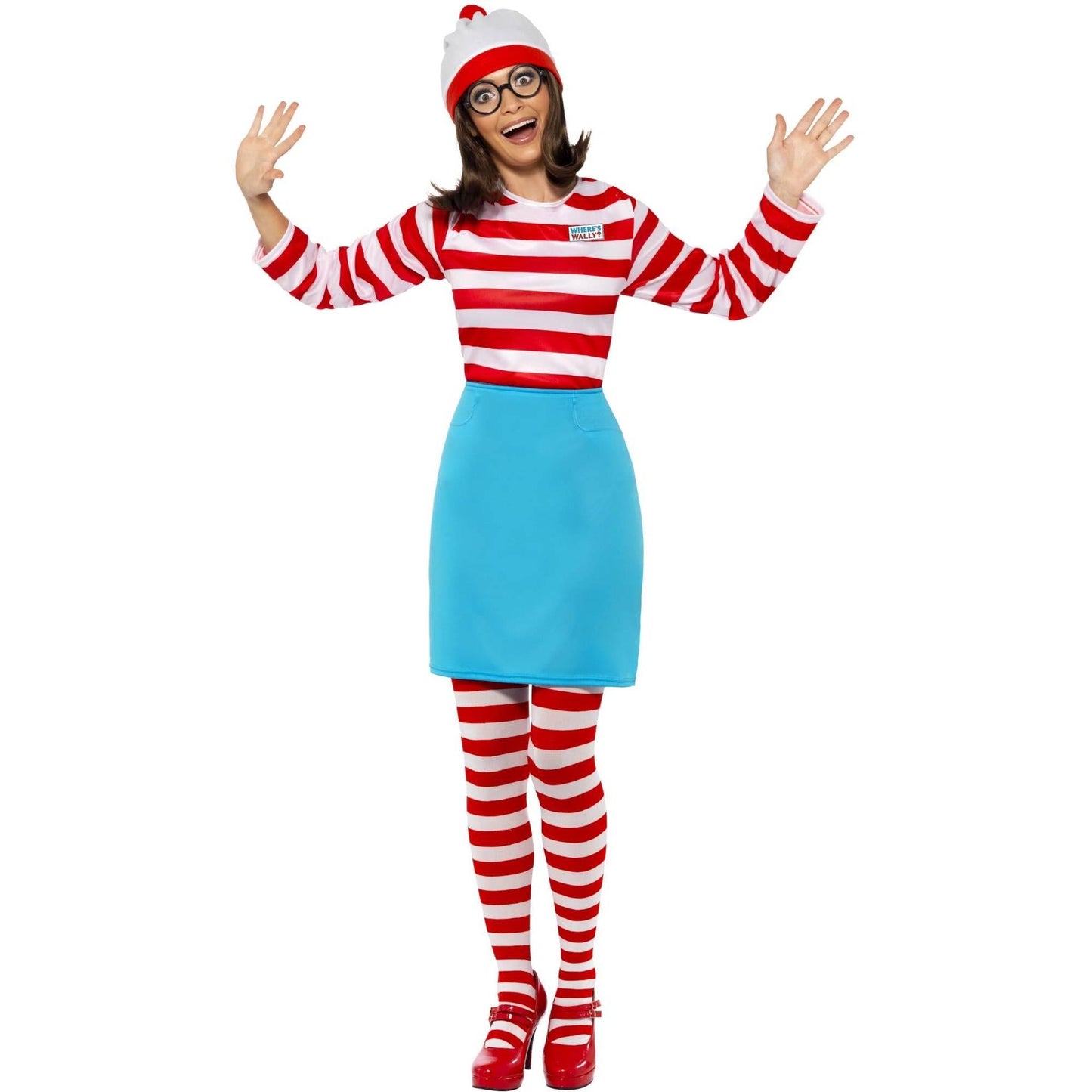 White-Red-Blue - Back - Wheres Wally? Womens-Ladies Wenda Costume Set