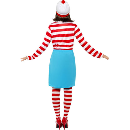 White-Red-Blue - Side - Wheres Wally? Womens-Ladies Wenda Costume Set