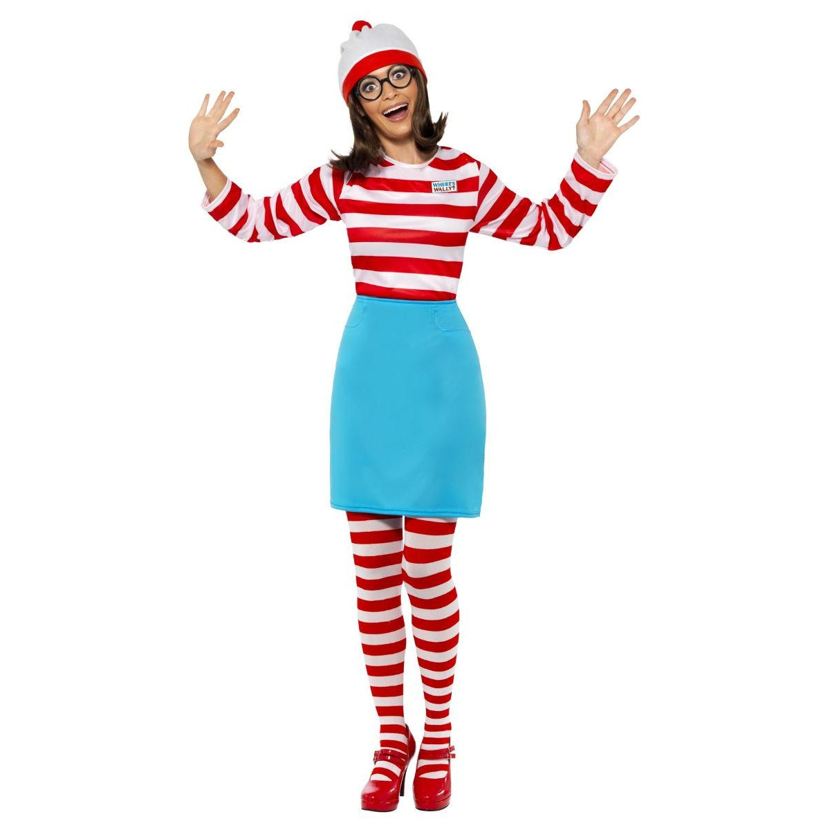 White-Red-Blue - Front - Wheres Wally? Womens-Ladies Wenda Costume Set