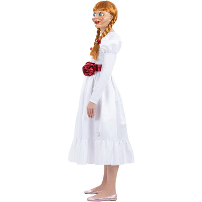 White-Red - Side - The Conjuring Womens-Ladies Annabelle Costume Dress