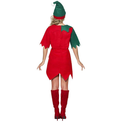 Red-Green - Back - Smiffys Unisex Adult Elf Christmas Costume