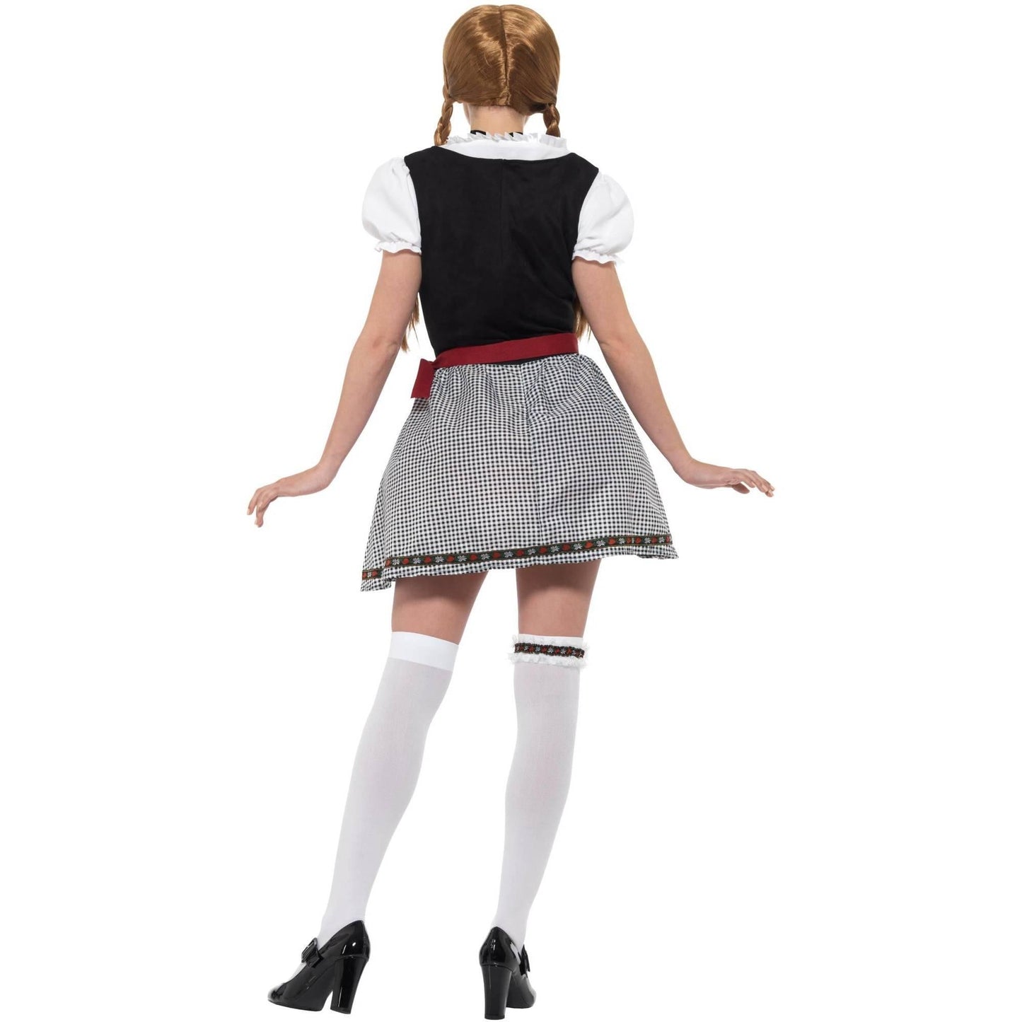 Black-Maroon - Side - Smiffys Womens-Ladies Flirty Frulein Bavarian Costume Set