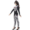Black-White - Lifestyle - Smiffys Womens-Ladies Court Jester Costume Set