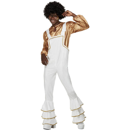 White-Gold - Back - Smiffys Mens 70s Glam Costume Set