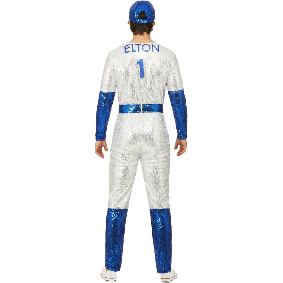 Blue-Silver - Side - Elton John Mens Deluxe Sequin Costume Set