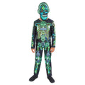 Black-Green - Front - Smiffys Childrens-Kids Skeleton Gamer Glow In The Dark Costume Set
