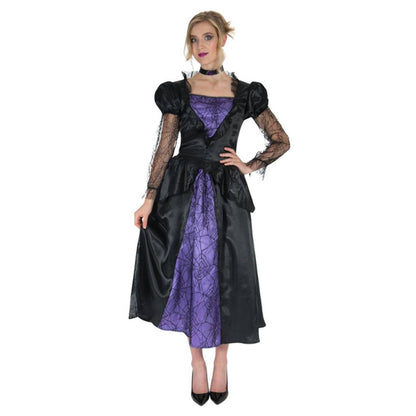 Black-Purple - Back - Snow White Womens-Ladies The Wicked Queen Costume Dress