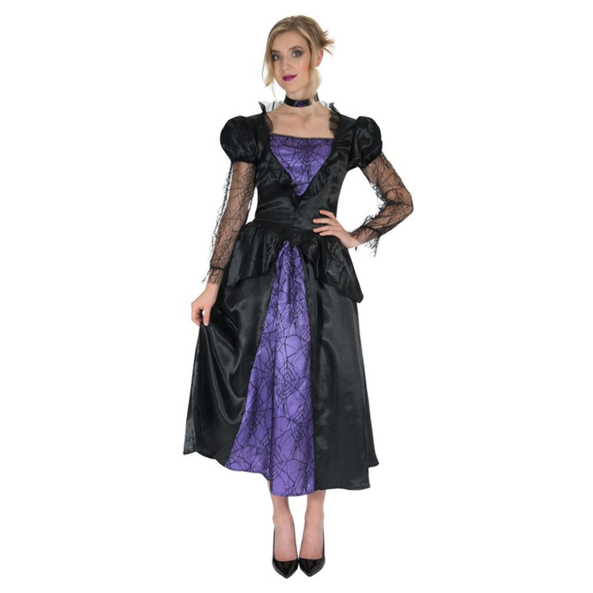 Black-Purple - Front - Snow White Womens-Ladies The Wicked Queen Costume Dress