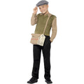 Green-Beige-Grey - Back - Smiffys Boys Evacuee Costume Set