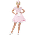 Pink-White - Back - Smiffys Womens-Ladies 50s Diner Costume Set