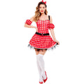 Red-Black-White - Back - Smiffys Womens-Ladies Madame Mouse Costume Set