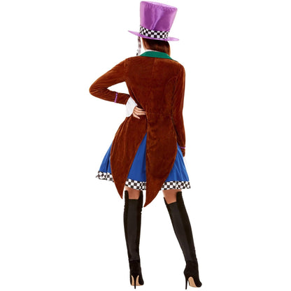 Multicoloured - Side - Smiffys Womens-Ladies Miss Hatter Costume Set