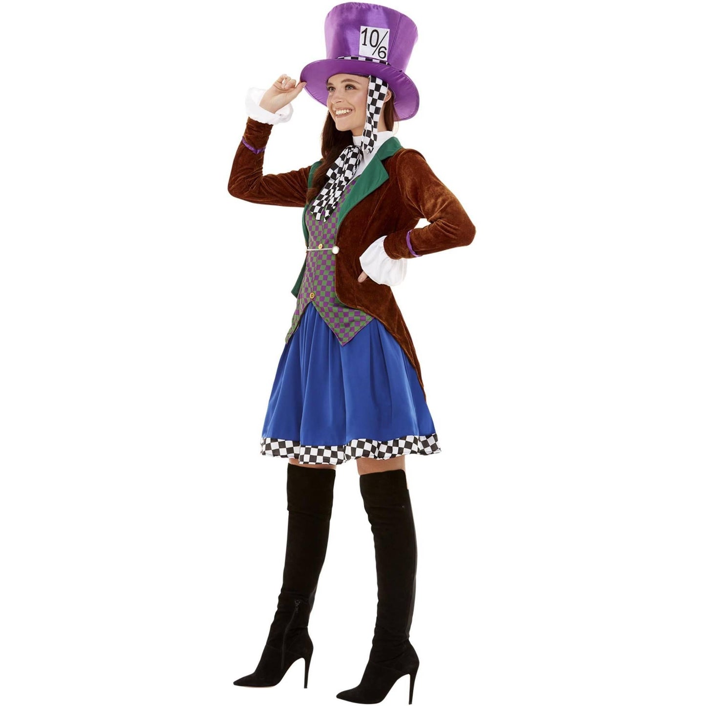 Multicoloured - Lifestyle - Smiffys Womens-Ladies Miss Hatter Costume Set