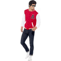 Red-White - Back - Smiffys Unisex Adult 50s Jock Letterman Varsity Jacket
