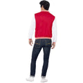 Red-White - Side - Smiffys Unisex Adult 50s Jock Letterman Varsity Jacket
