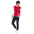 Red-White - Front - Smiffys Unisex Adult 50s Jock Letterman Varsity Jacket