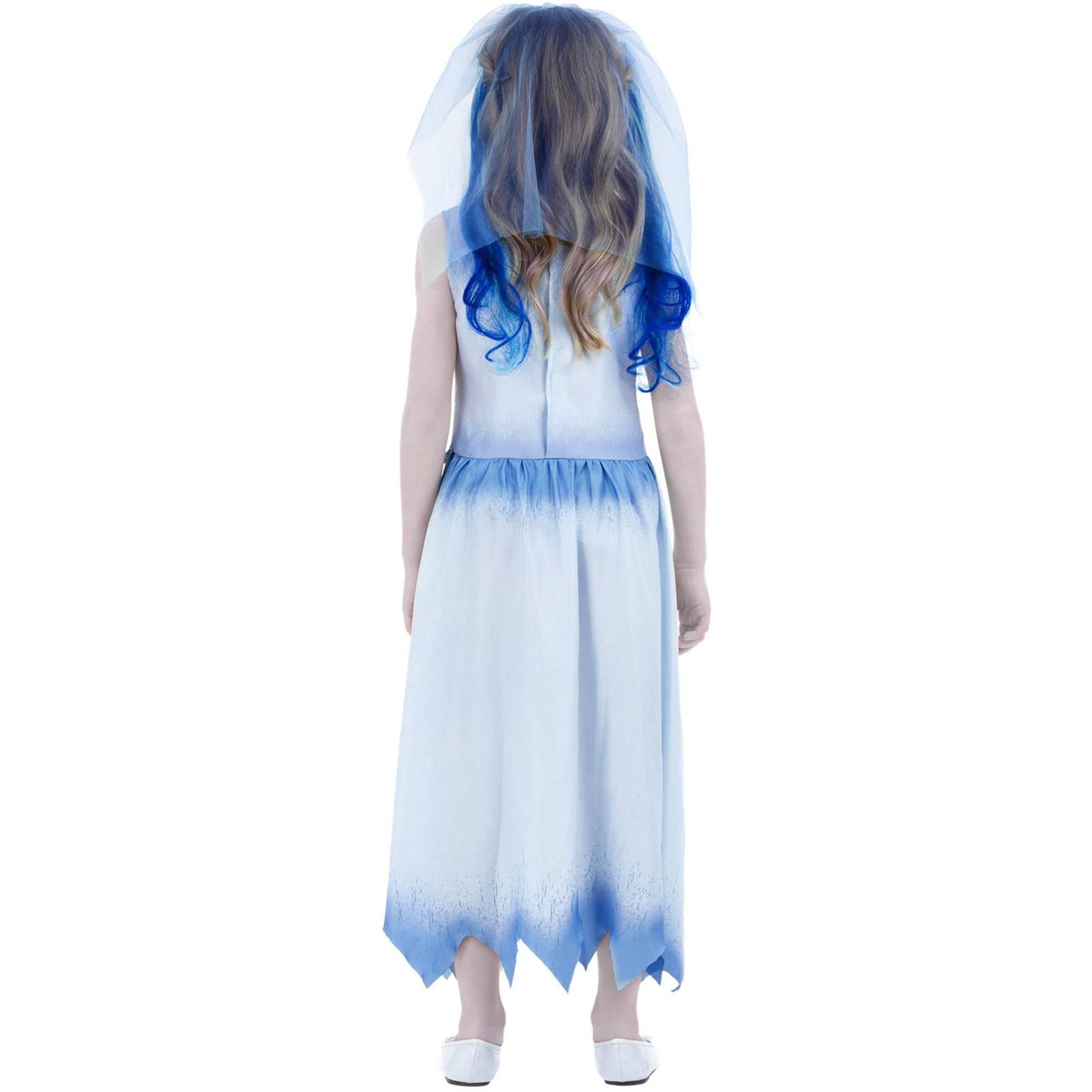 Blue-White - Side - Corpse Bride Girls Emily Costume Set