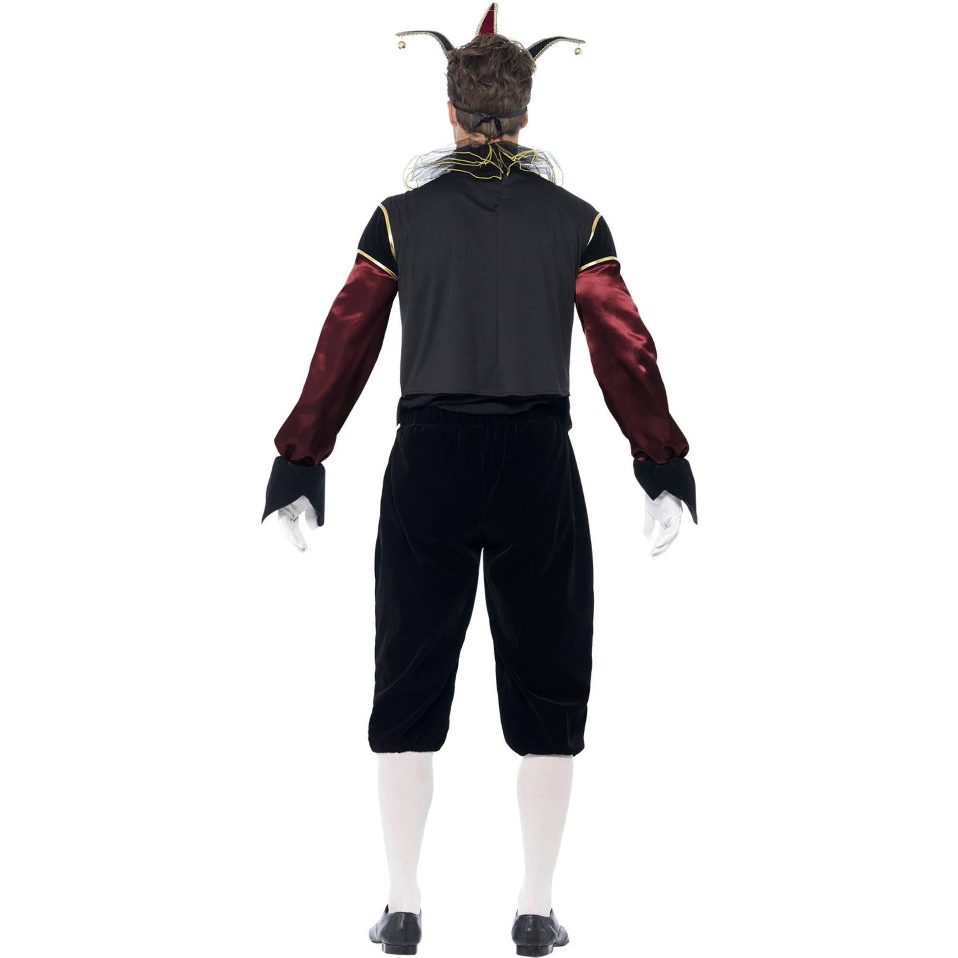 Black - Side - Smiffys Mens Gothic Venetian Harlequin Costume Set