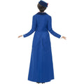 Blue-White - Side - Smiffys Womens-Ladies Victorian Nanny Plus Costume Set