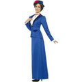 Blue-White - Lifestyle - Smiffys Womens-Ladies Victorian Nanny Plus Costume Set