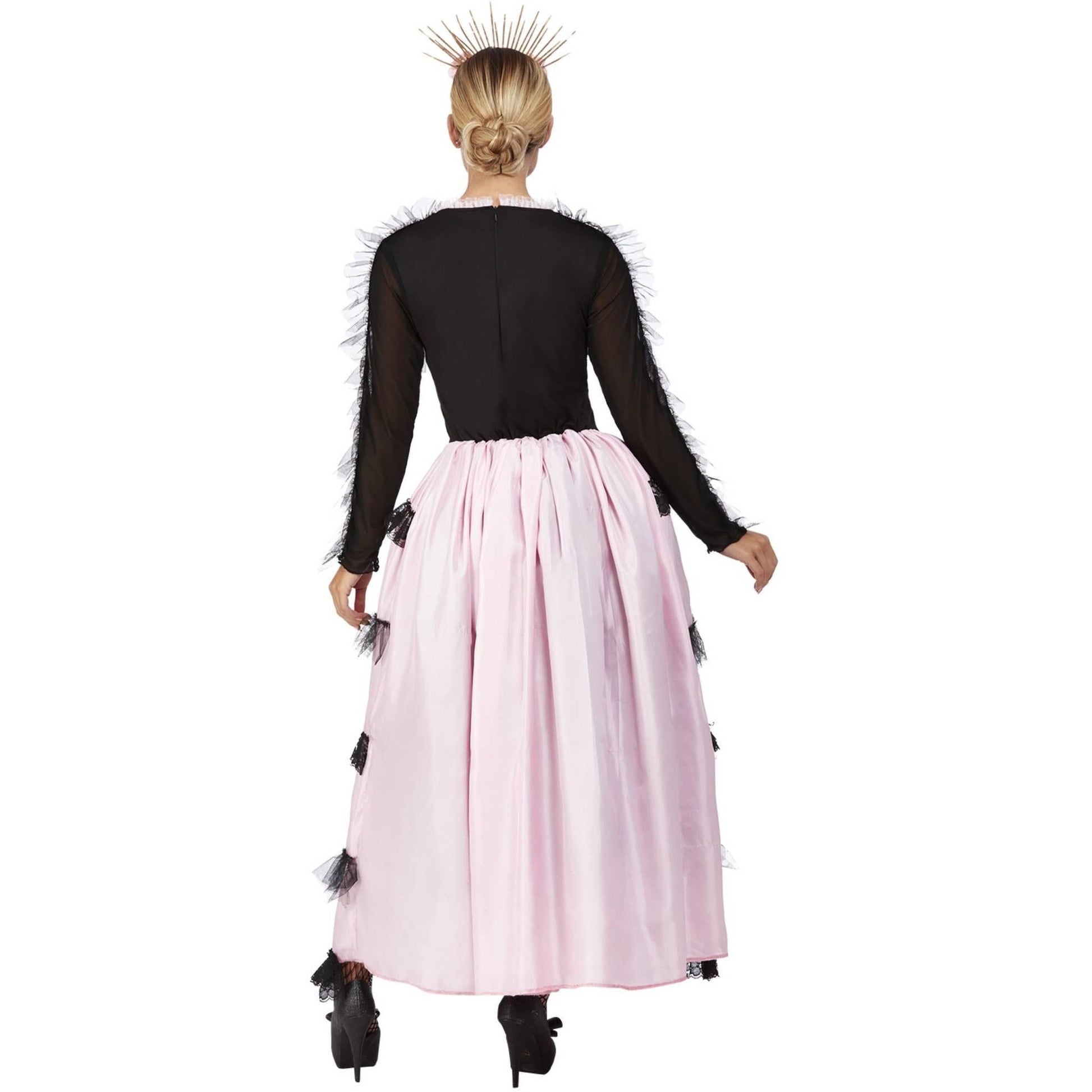 Pink-Black - Side - Smiffys Womens-Ladies Deluxe Senorita Day Of The Dead Costume Set