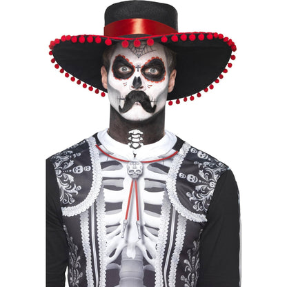 White-Black - Back - Smiffys Senor Bones Day Of The Dead Costume Make-Up Set