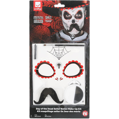 White-Black - Side - Smiffys Senor Bones Day Of The Dead Costume Make-Up Set