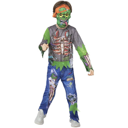 Multicoloured - Back - Smiffys Boys Zombie Gamer Costume Set