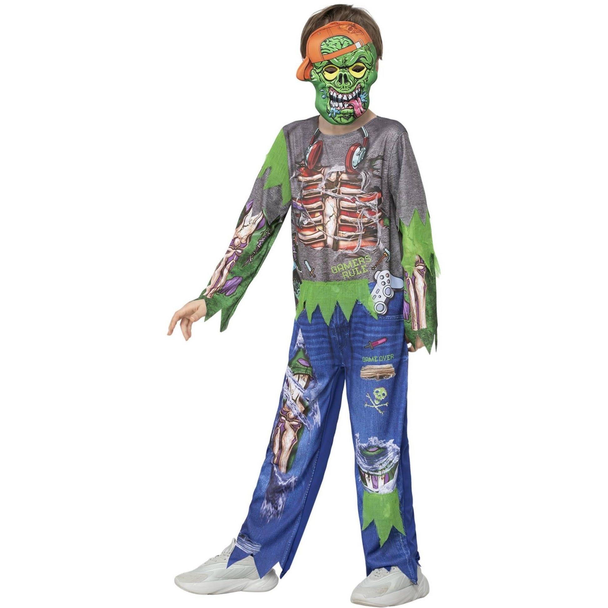 Multicoloured - Lifestyle - Smiffys Boys Zombie Gamer Costume Set