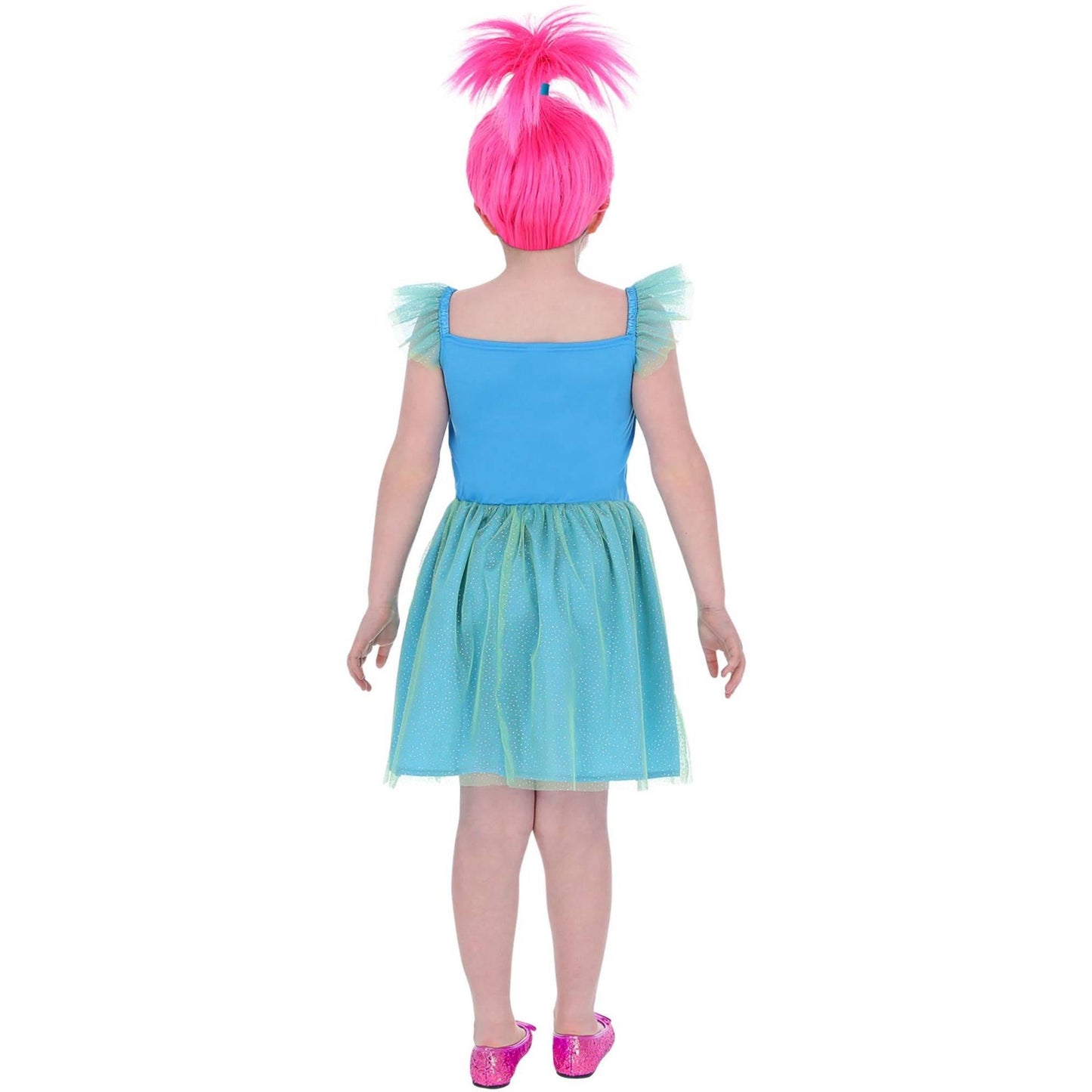 Blue - Side - Trolls Band Together Girls Poppy Costume Dress