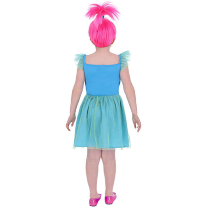 Blue - Side - Trolls Band Together Girls Poppy Costume Dress