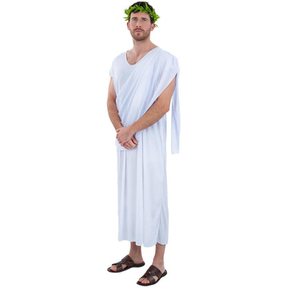 White - Side - Smiffys Unisex Adult Toga Costume Robe