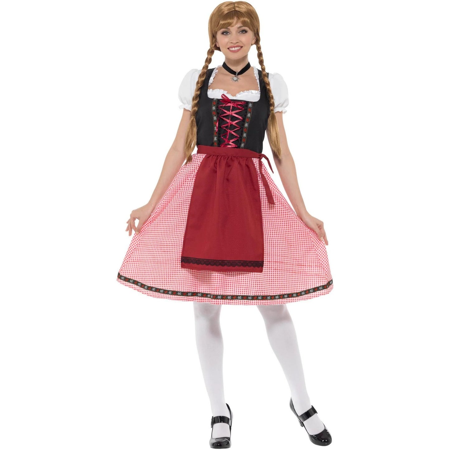 White-Red-Black - Lifestyle - Smiffys Womens-Ladies Bavarian Tavern Maid Costume Set
