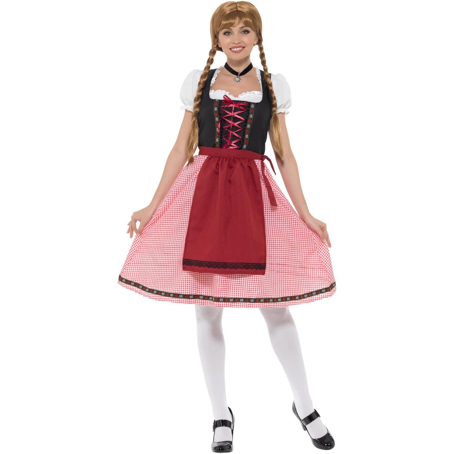 White-Red-Black - Lifestyle - Smiffys Womens-Ladies Bavarian Tavern Maid Costume Set