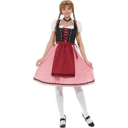 White-Red-Black - Lifestyle - Smiffys Womens-Ladies Bavarian Tavern Maid Costume Set