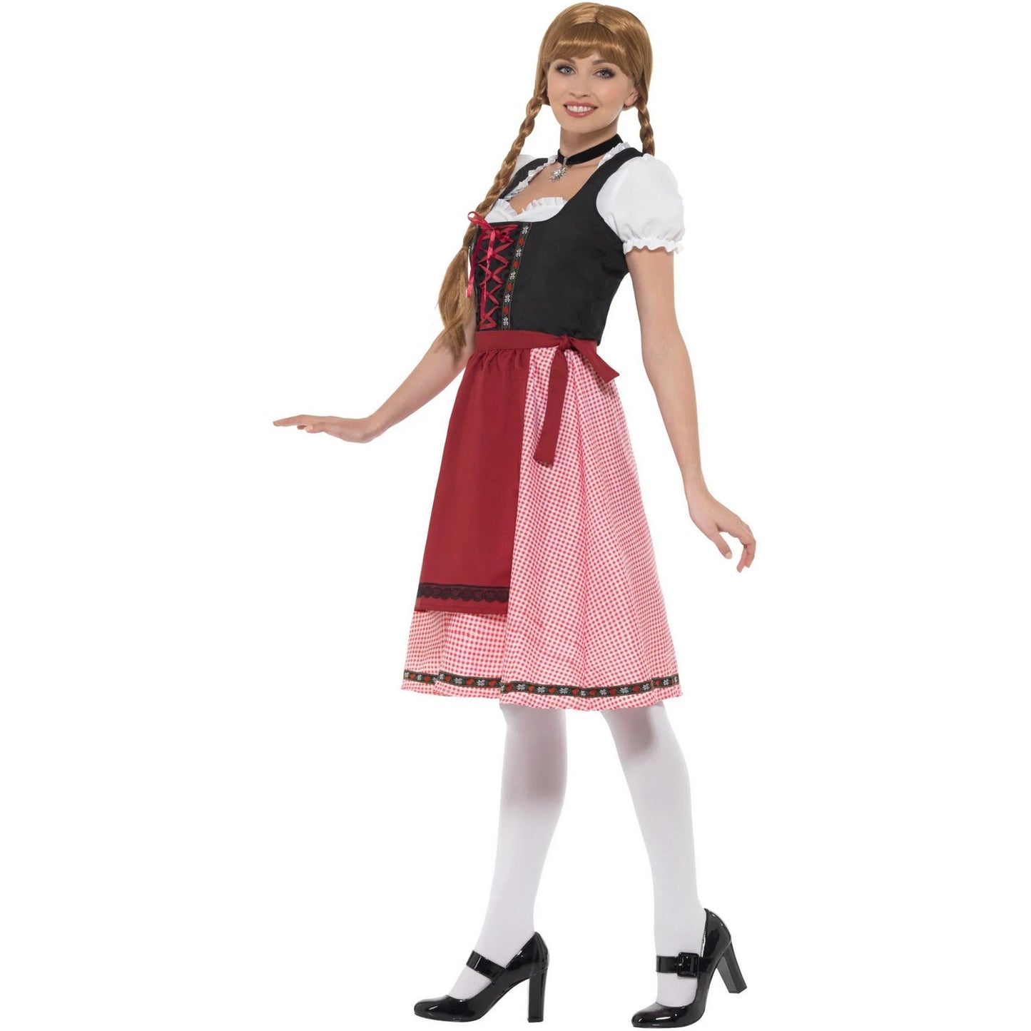 White-Red-Black - Side - Smiffys Womens-Ladies Bavarian Tavern Maid Costume Set