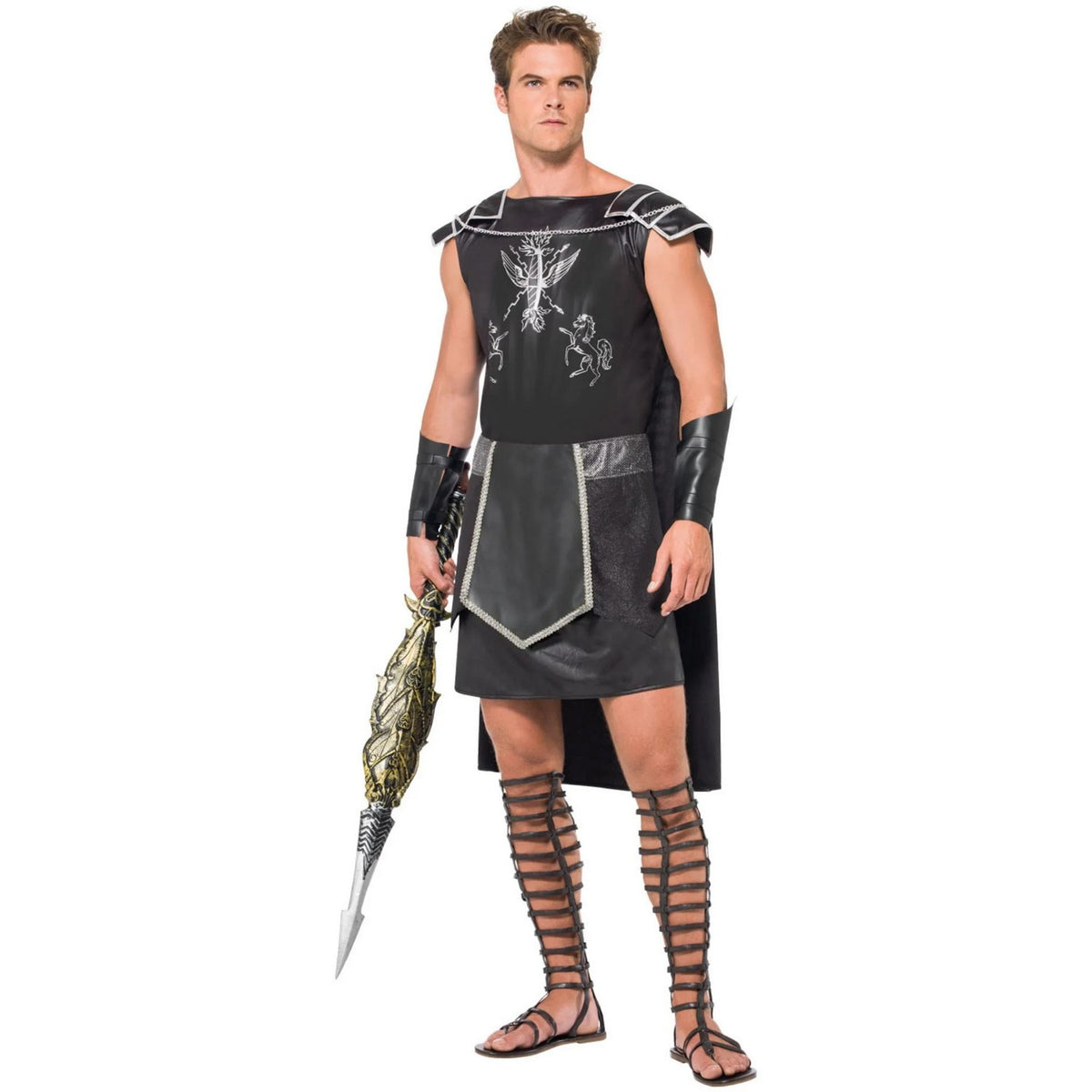 Black - Lifestyle - Smiffys Mens Gladiator Costume Set