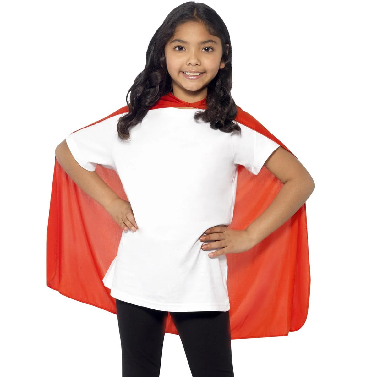Red - Back - Smiffys Childrens-Kids Plain Cape
