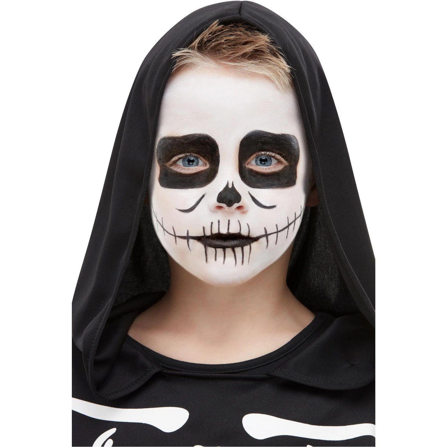 White-Black - Front - Smiffys Skeleton Costume Make-Up Set
