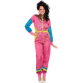 Pink-Multicoloured - Back - Smiffys Womens-Ladies 80s Colour Block Costume Ski Suit
