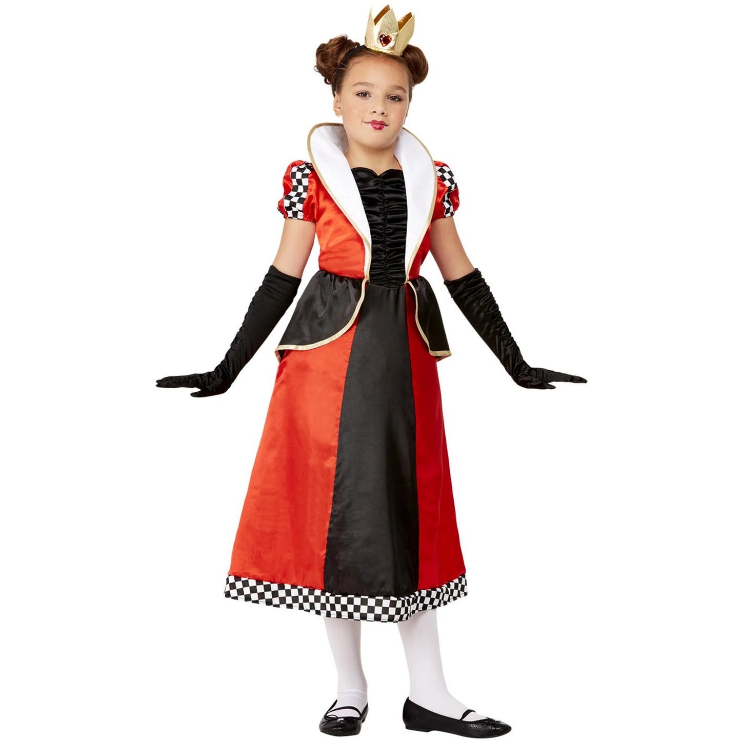 Red-Black-White - Back - Smiffys Girls Queen Of Hearts Costume Set