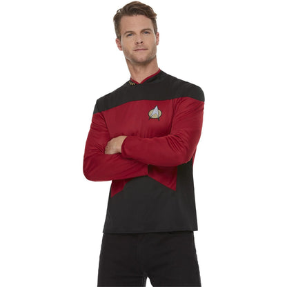 Red-Black - Back - Star Trek: The Next Generation Mens Command Uniform Costume Top