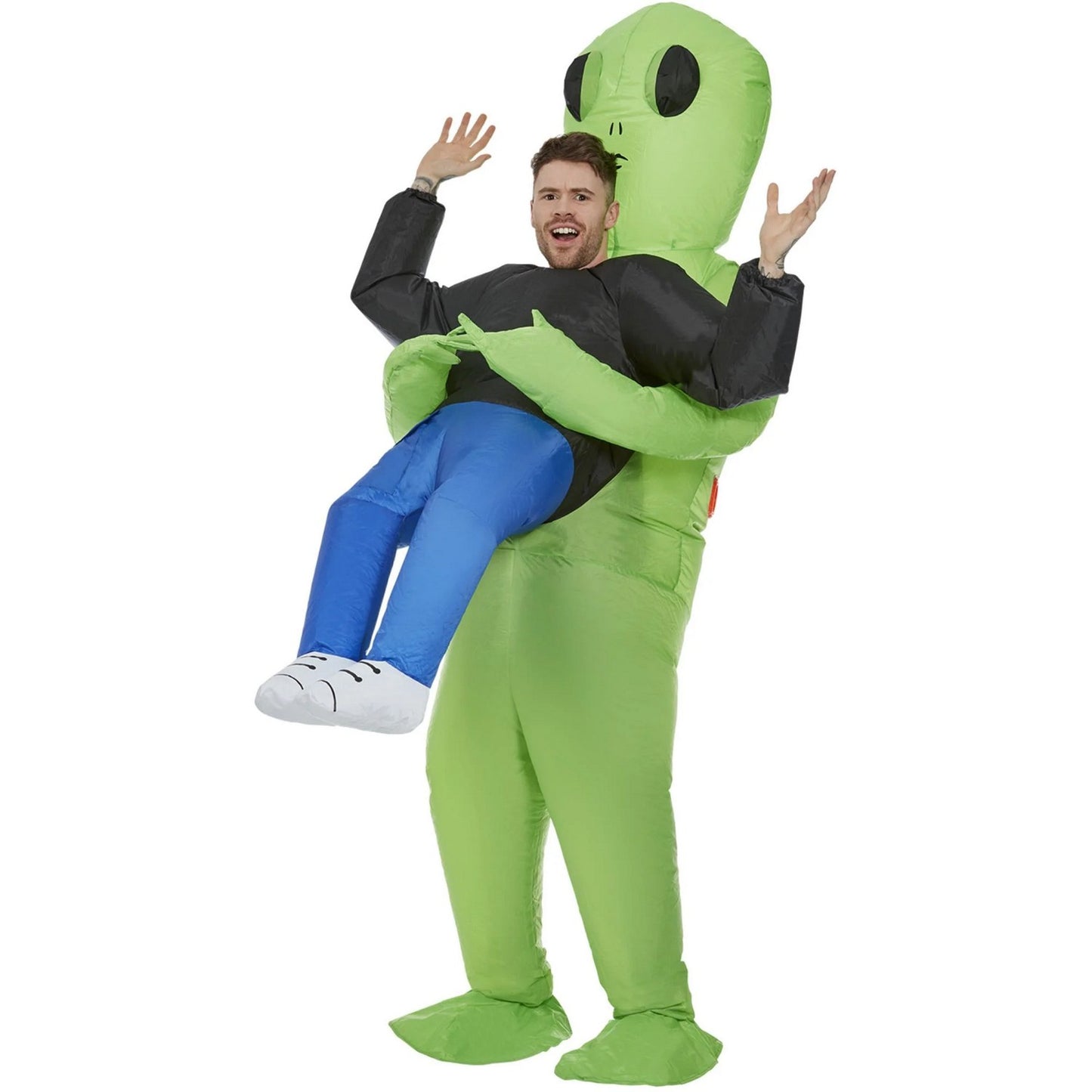 Green-Black-Blue - Front - Smiffys Unisex Adult Alien Abduction Inflatable Costume