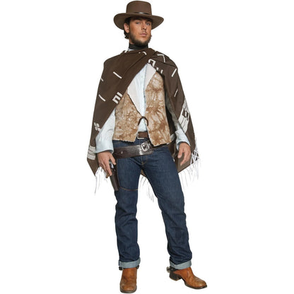 Brown - Lifestyle - Smiffys Mens Authentic Western Wandering Gunman Costume Set