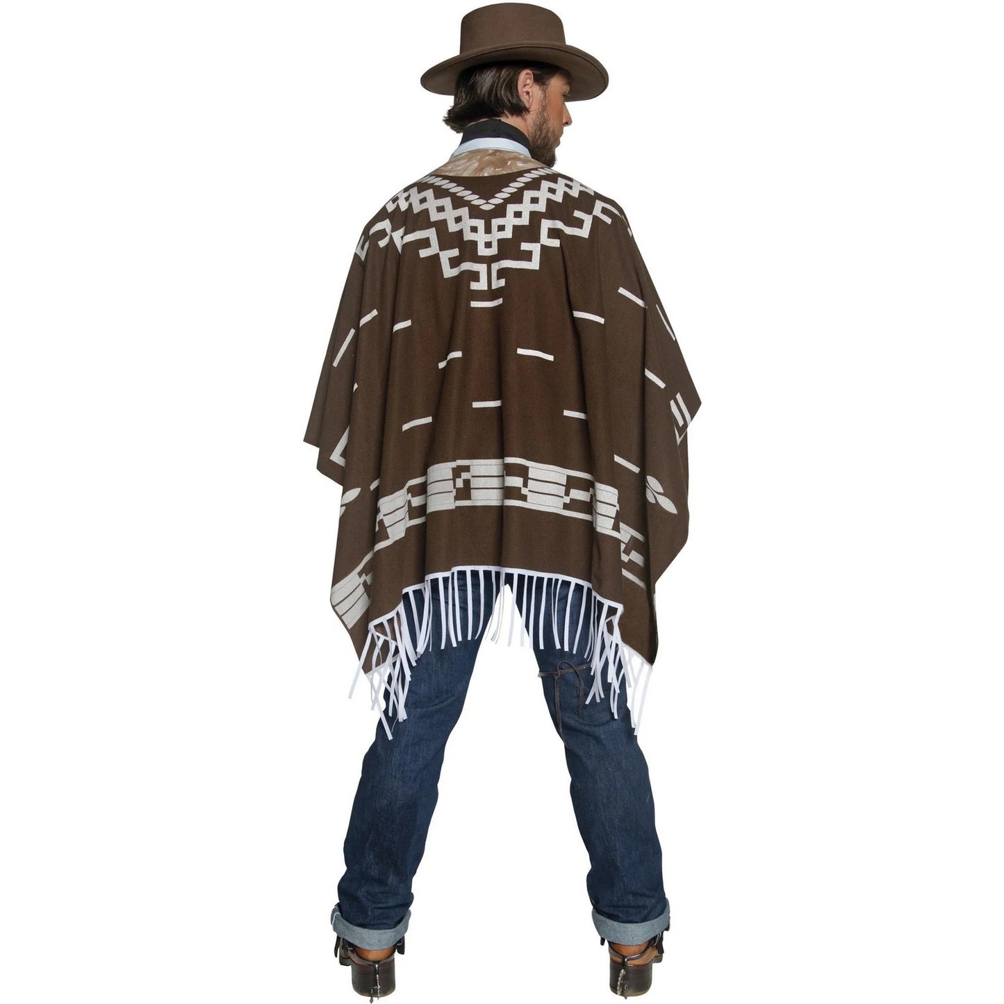 Brown - Back - Smiffys Mens Authentic Western Wandering Gunman Costume Set