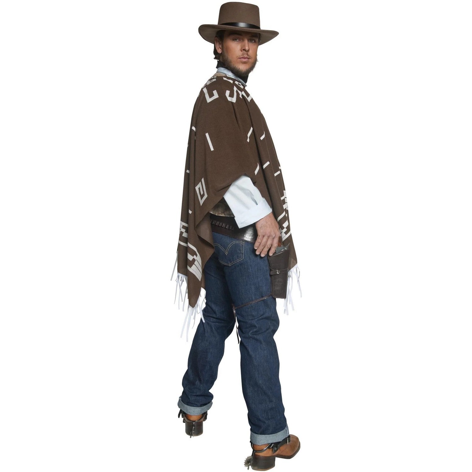 Brown - Side - Smiffys Mens Authentic Western Wandering Gunman Costume Set