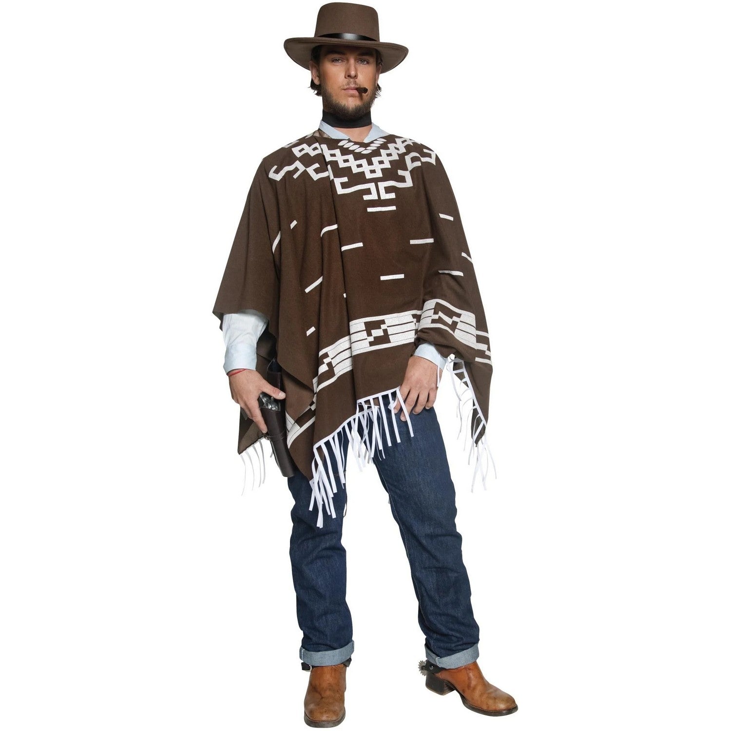 Brown - Front - Smiffys Mens Authentic Western Wandering Gunman Costume Set