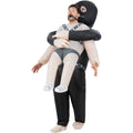 Black-White-Grey - Back - Smiffys Unisex Adult Gimp Kidnap Inflatable Costume