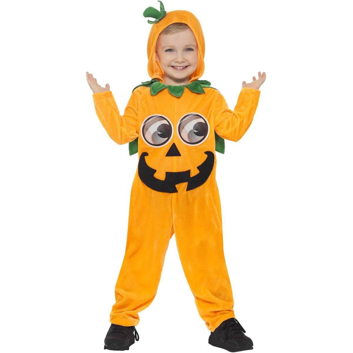Orange-Black - Back - Smiffys Toddler Pumpkin Bodysuit